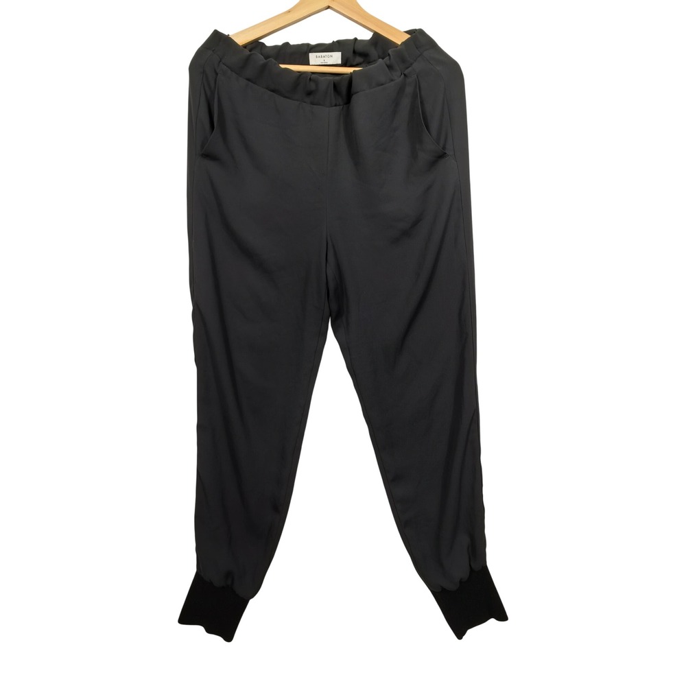 Babaton Black High Waisted Soft Jogger‎ Pants S Minimalist Career Comfy Trousers